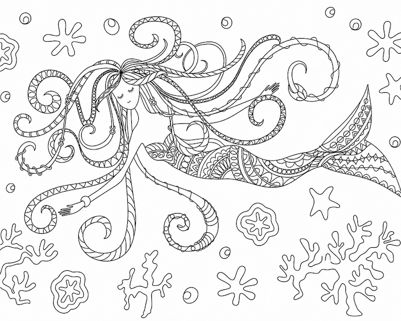 Mermaids coloring pages