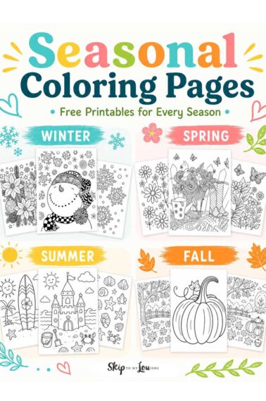 seasonal coloring pages collage spring summer fall winter coloring pages